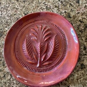 Cookie or Paper moldCeramic Plate with Leaf Design